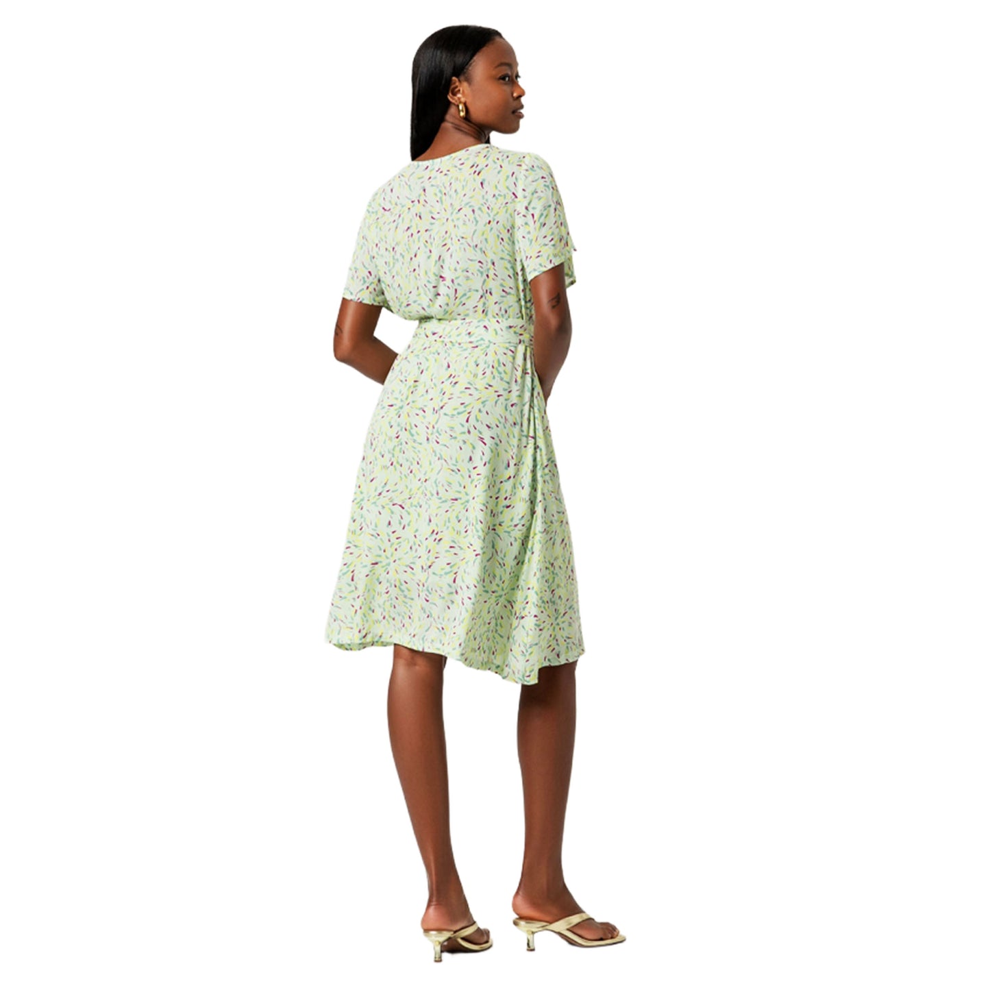 SURKANA Vestito midi incrociato Verde Polvere-SURKANA-VIALESCARPE