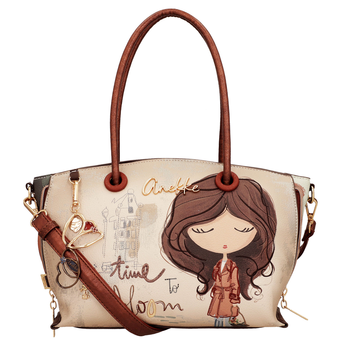 ANEKKE Borsa con manico corto e tracolla Tulip
