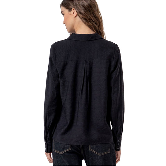 SURKANA Camicia con Arricciature sulle Spalle Nera
