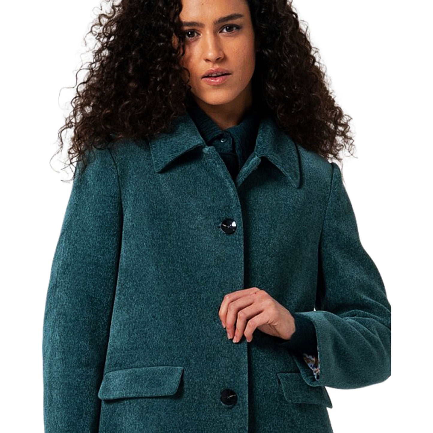 SURKANA - Cappotto dritto con fodera stampata-SURKANA-VIALESCARPE