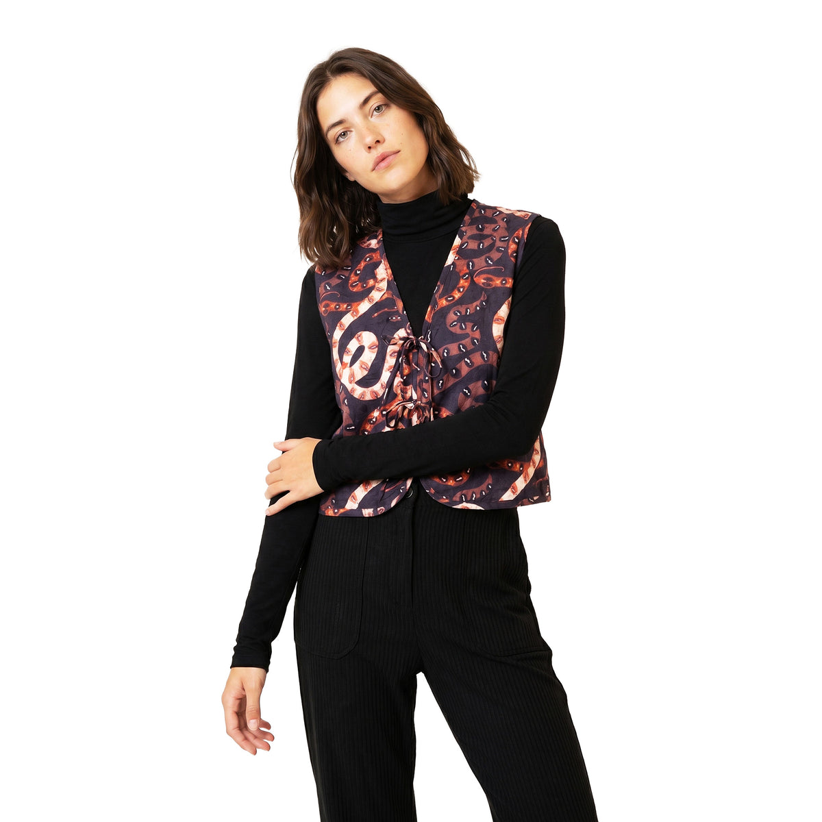 PEPALOVES Gilet Snakes nero