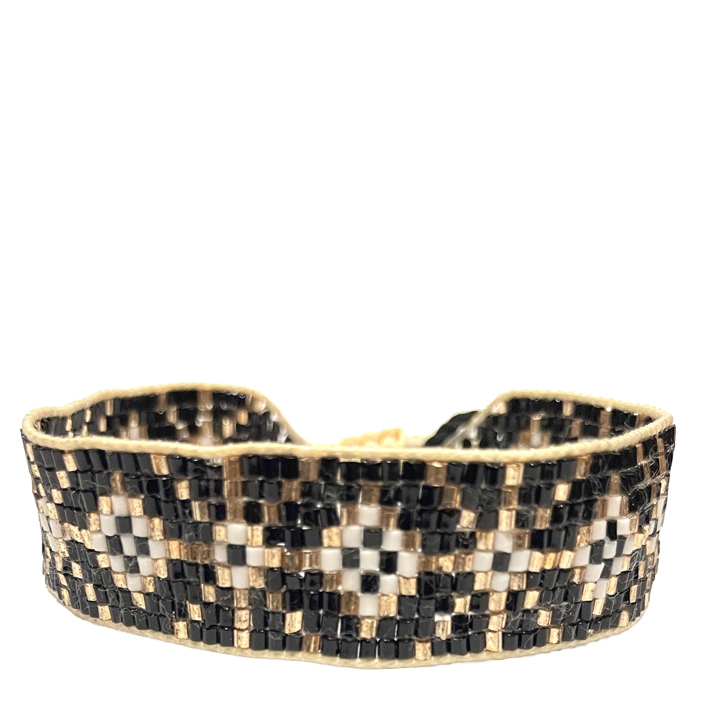 SURKANA Bracciali medi perline giapponesi black