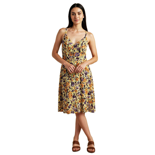SURKANA Vestito floreale in viscosa con bottoni frontali