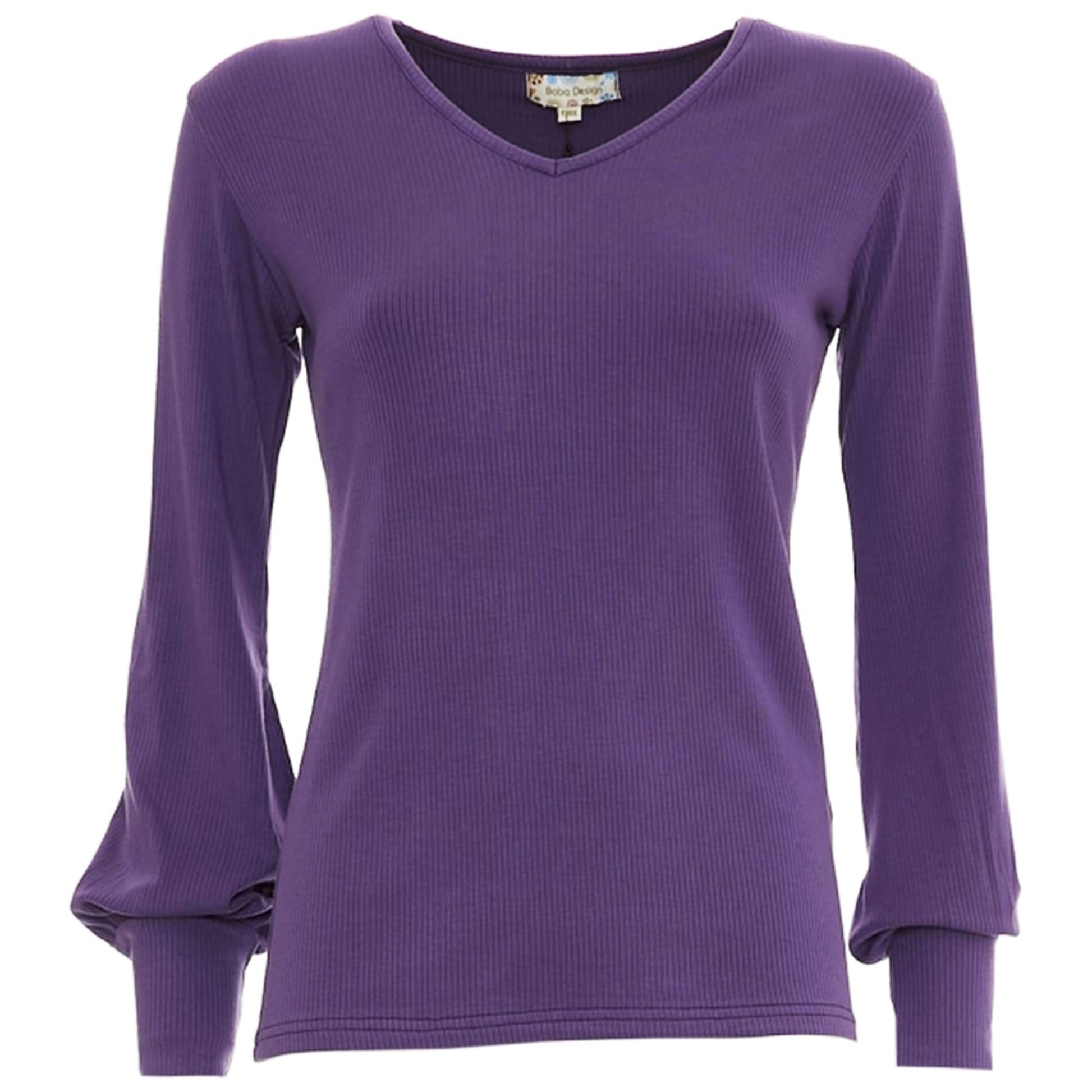 BABA Design Maglia CONCRETE JUNGLE Viola Scollo a V-Baba design-VIALESCARPE