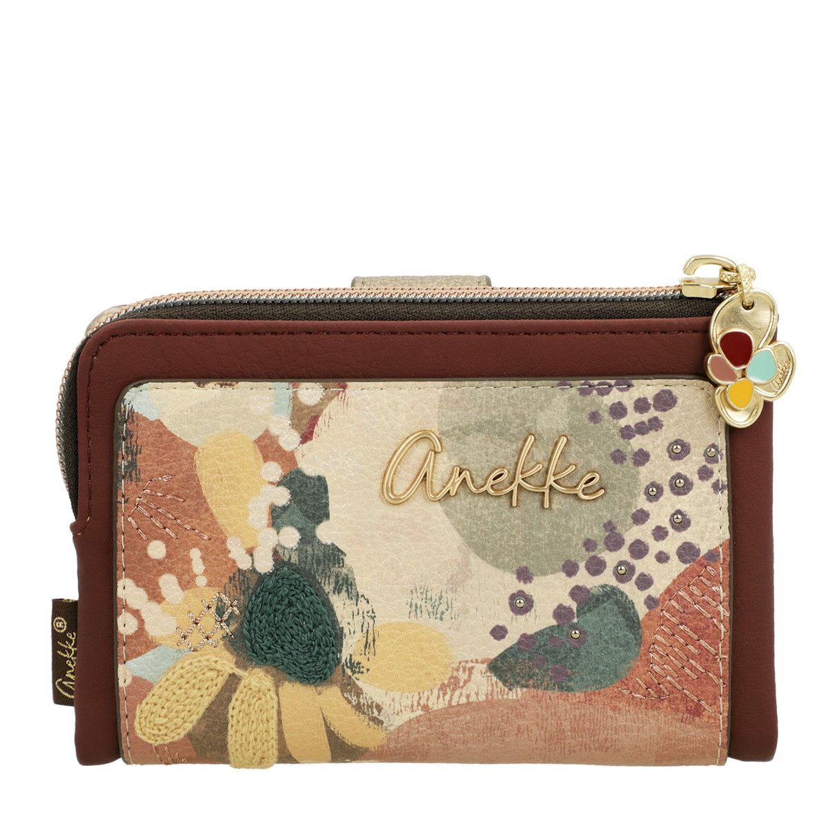 ANEKKE Portafoglio Medio Flessibile RFID Blossom