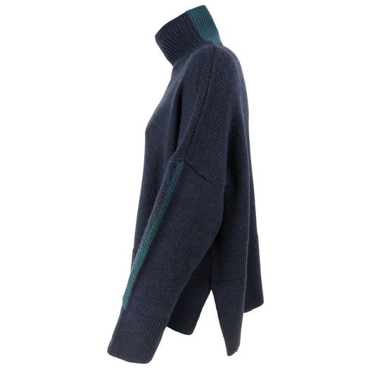 KARAKORUM Maglia Debora blu con dettagli a contrasto
