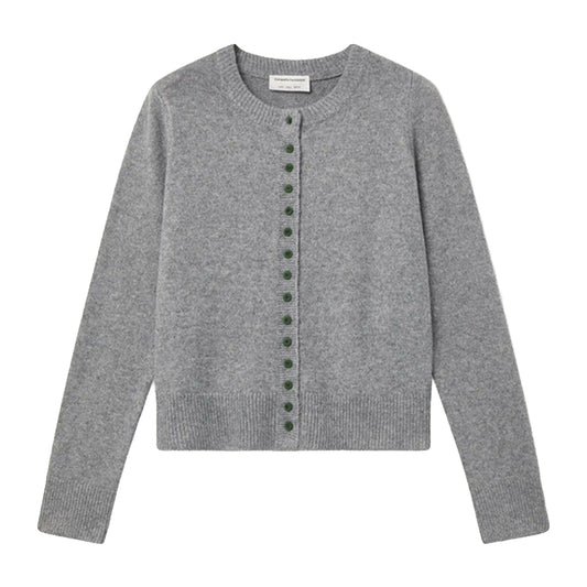 COMPAÑÍA FANTÁSTICA Cardigan grigio chiaro con bottoni verdi