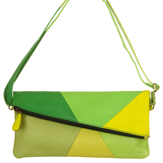 SORUKA Borsetta Mila liscia 230096 Verde e giallo
