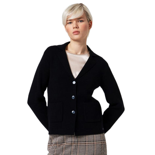 SURKANA - Giacca in maglia con collo a revers e tasche-SURKANA-VIALESCARPE