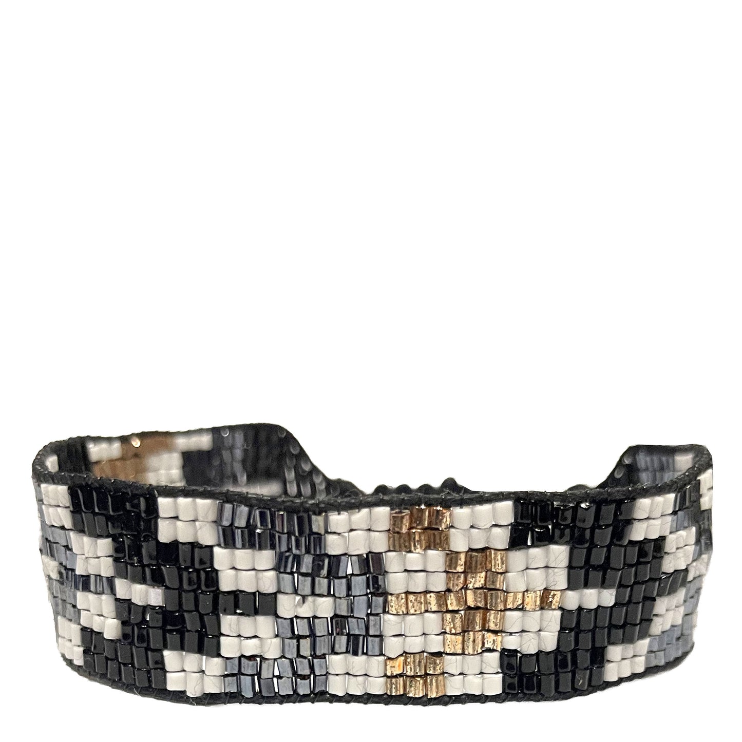SURKANA Bracciali medi perline giapponesi black