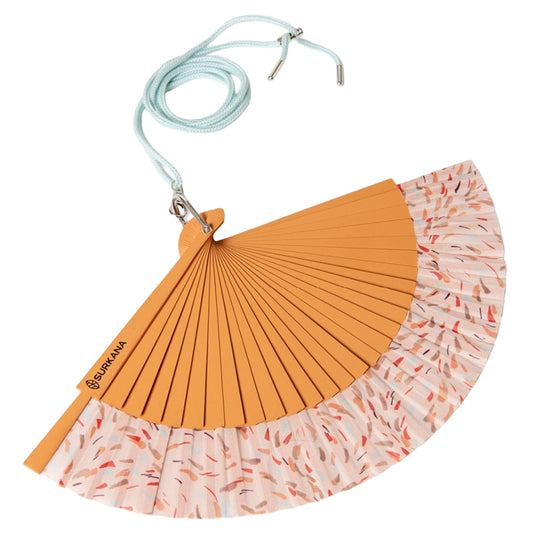SURKANA Ventaglio stampato con cordoncino per appendere Arancio