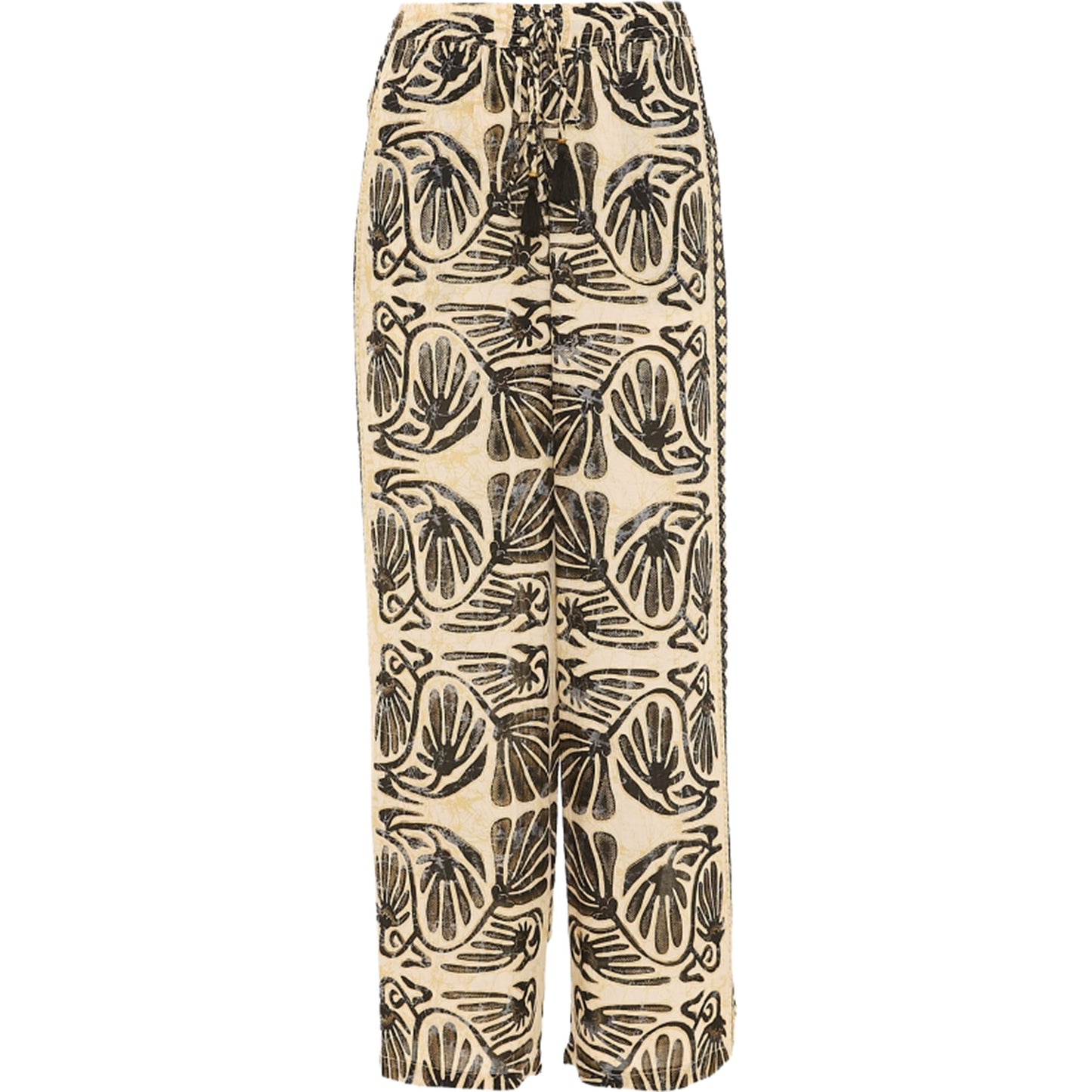 BABA DESIGN Pantaloni AZTEC HONEY Ecru e Nero