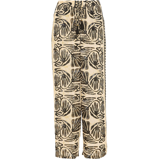 BABA DESIGN Pantaloni AZTEC HONEY Ecru e Nero
