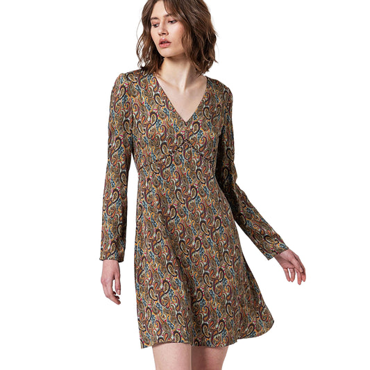 SURKANA - Vestito skater al ginocchio Kaki-SURKANA-VIALESCARPE