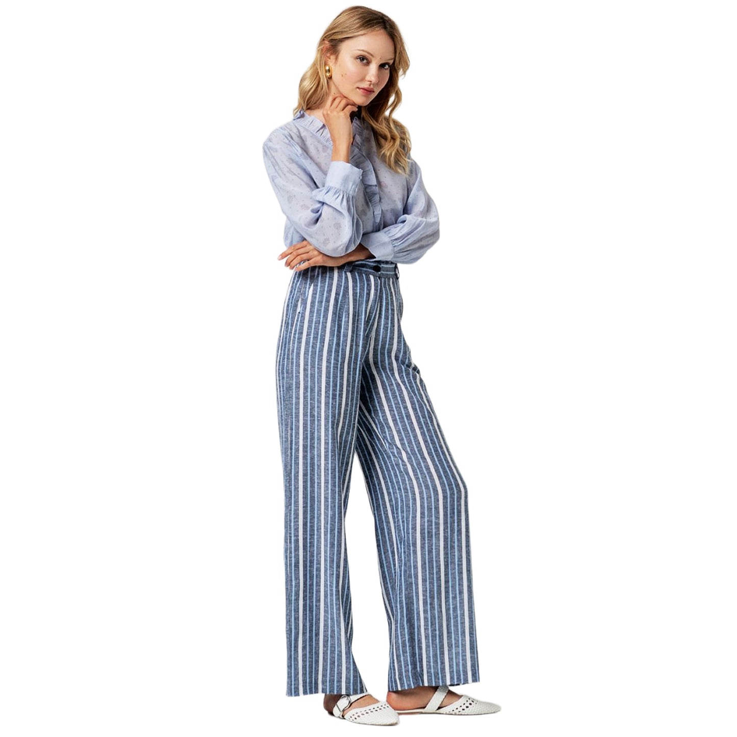 SURKANA Pantaloni Larghi Denim a Righe-SURKANA-VIALESCARPE
