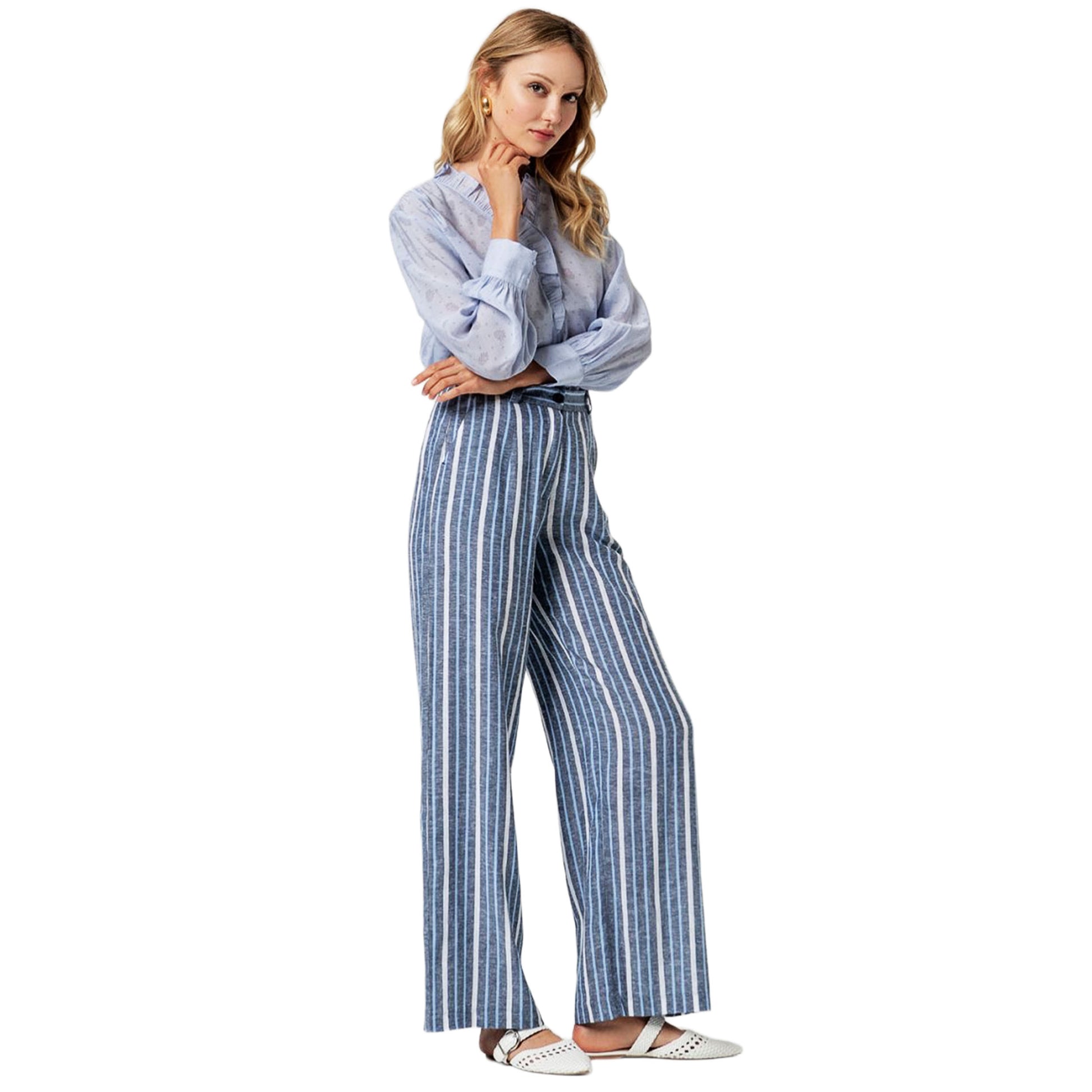 SURKANA Pantaloni Larghi Denim a Righe-SURKANA-VIALESCARPE