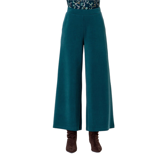 SURKANA Pantalone Ampio in Maglia di Modal Verde Bottiglia-SURKANA-VIALESCARPE