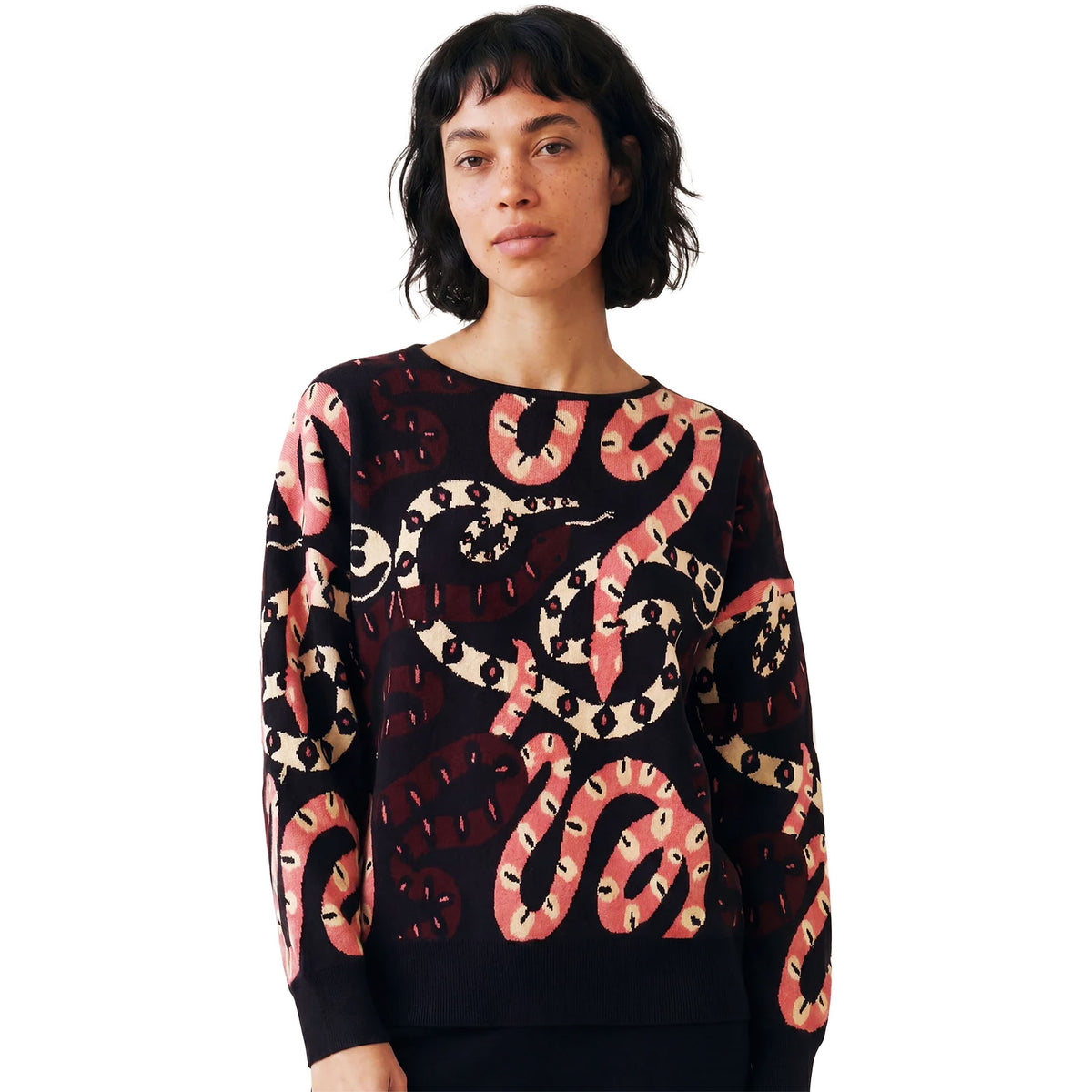 PEPALOVES Maglia Jersey Snakes Nero e Multicolor