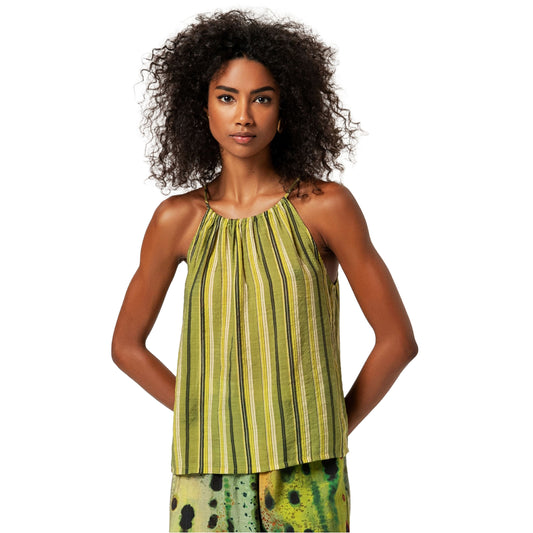 SURKANA Top a spalline con scollo halter Multicolore