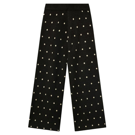 COMPAÑÍA FANTÁSTICA Pantaloni grigio antracite a pois
