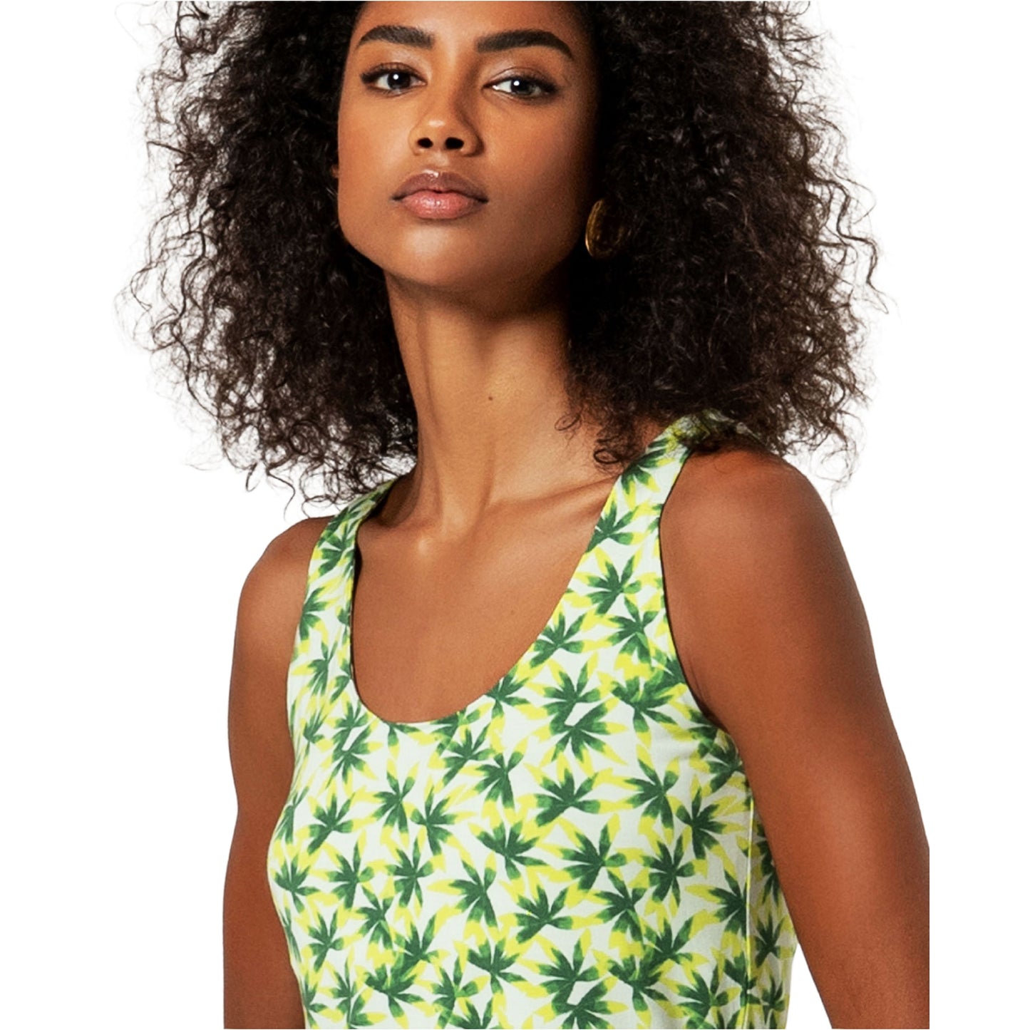 SURKANA Top a spalline con scollo rotondo Verde Chiaro