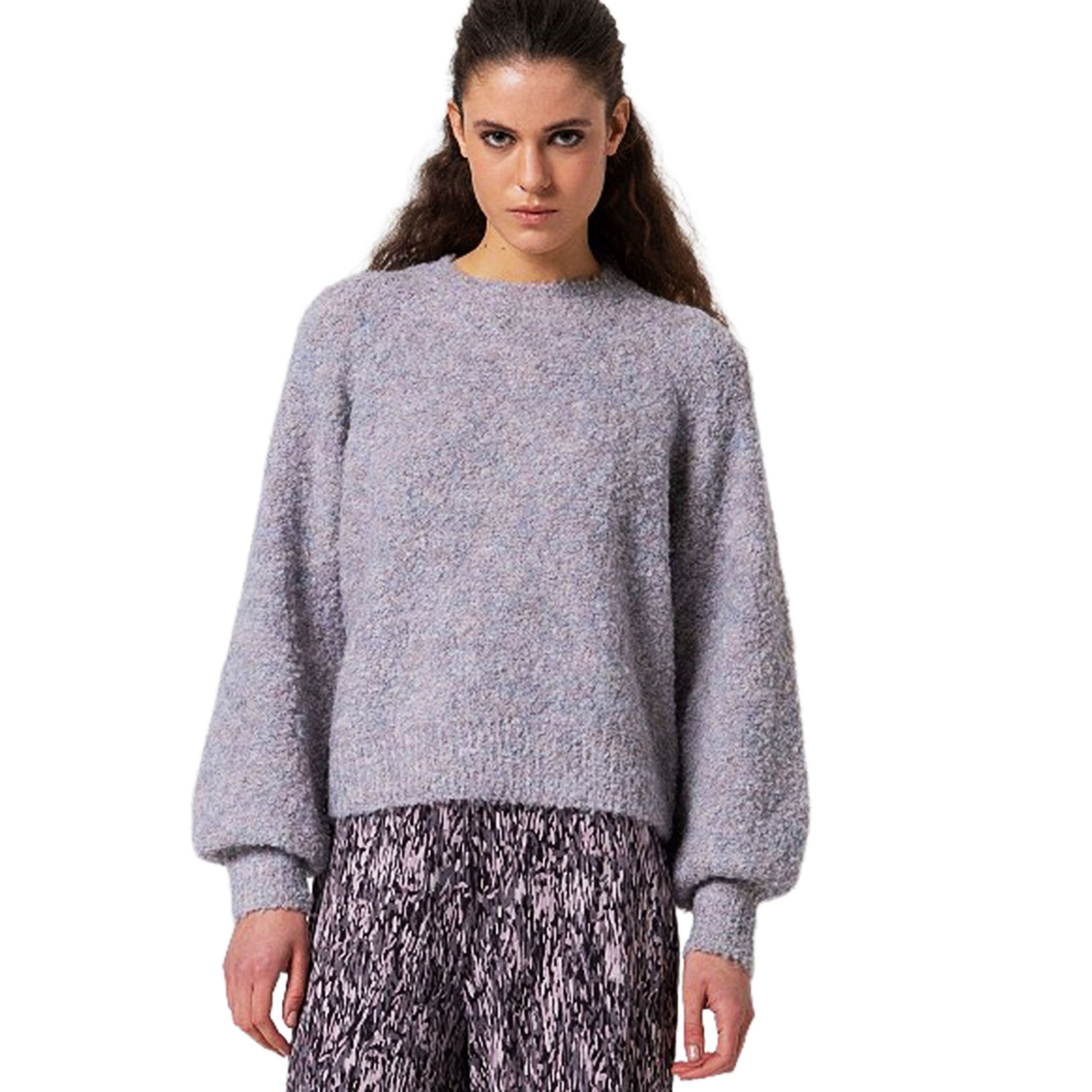 SURKANA - Maglione corto girocollo con maniche raglan a sbuffo-SURKANA-VIALESCARPE