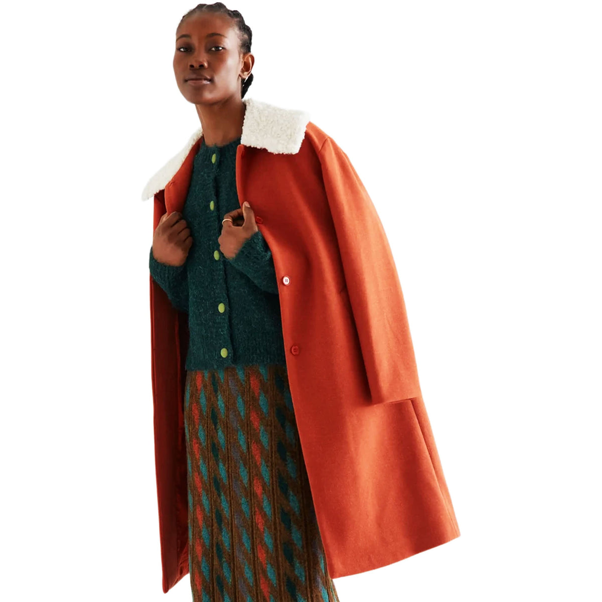 COMPAÑÍA FANTÁSTICA Cardigan verde scuro con bottoni a contrasto
