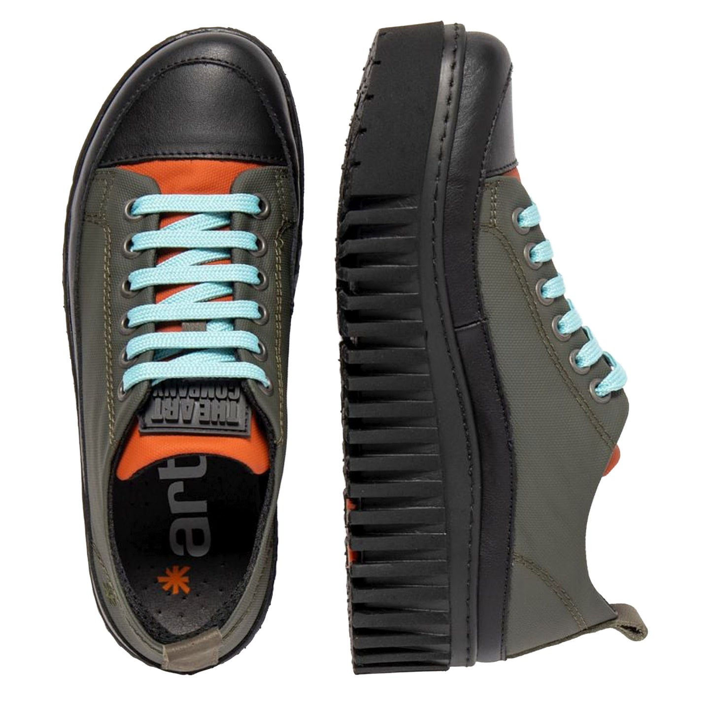 ART COMPANY Sneakers Brighton Rubber Nylon Kaki-Orange
