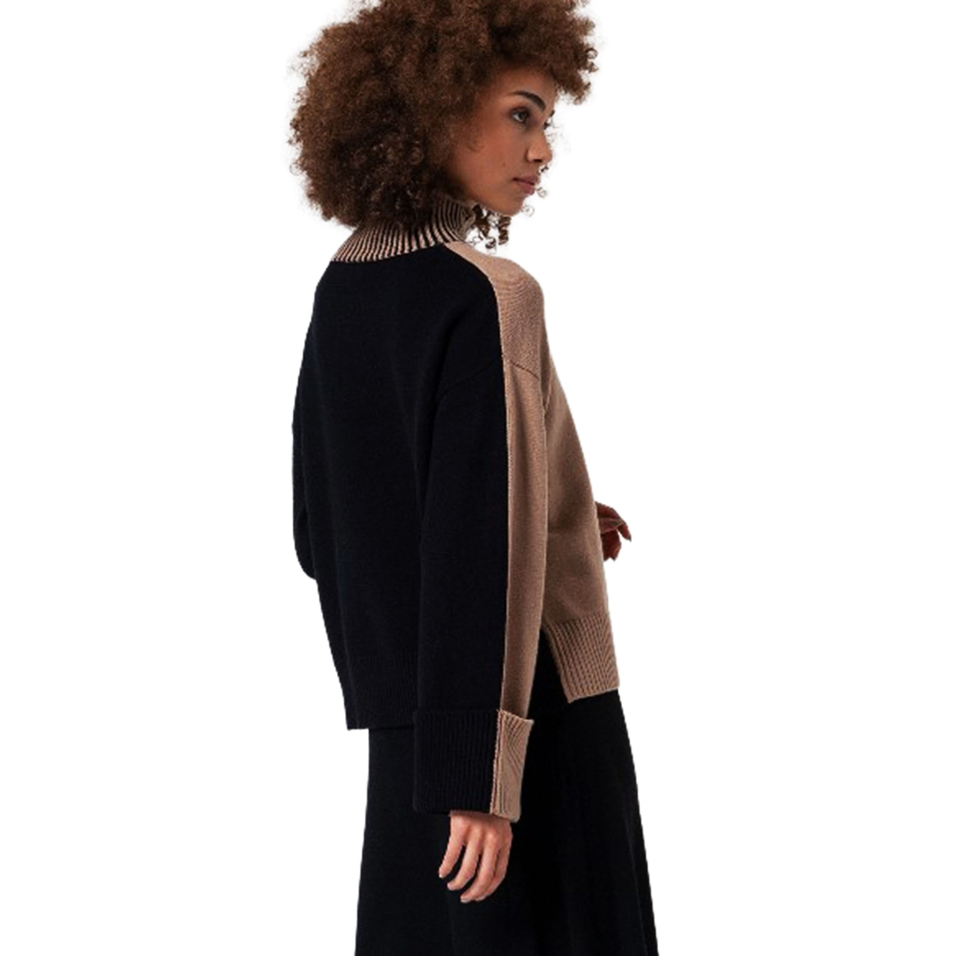 SURKANA - Maglia bicolore con collo perkins elasticizzato-SURKANA-VIALESCARPE