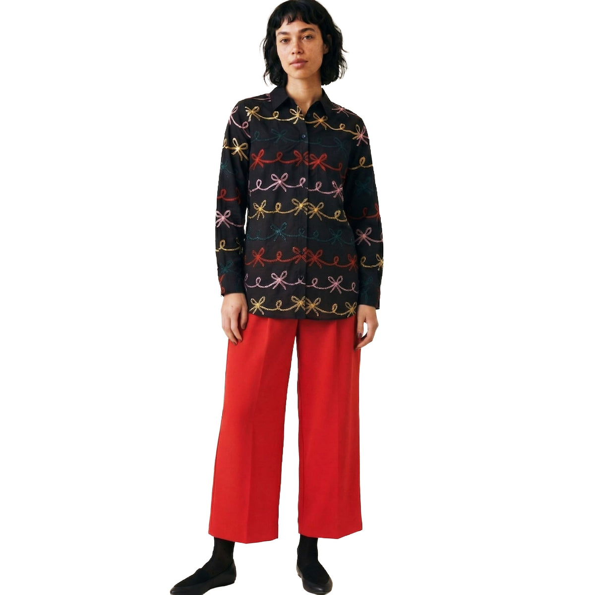 PEPALOVES Camicia Ricamo Fiocchi