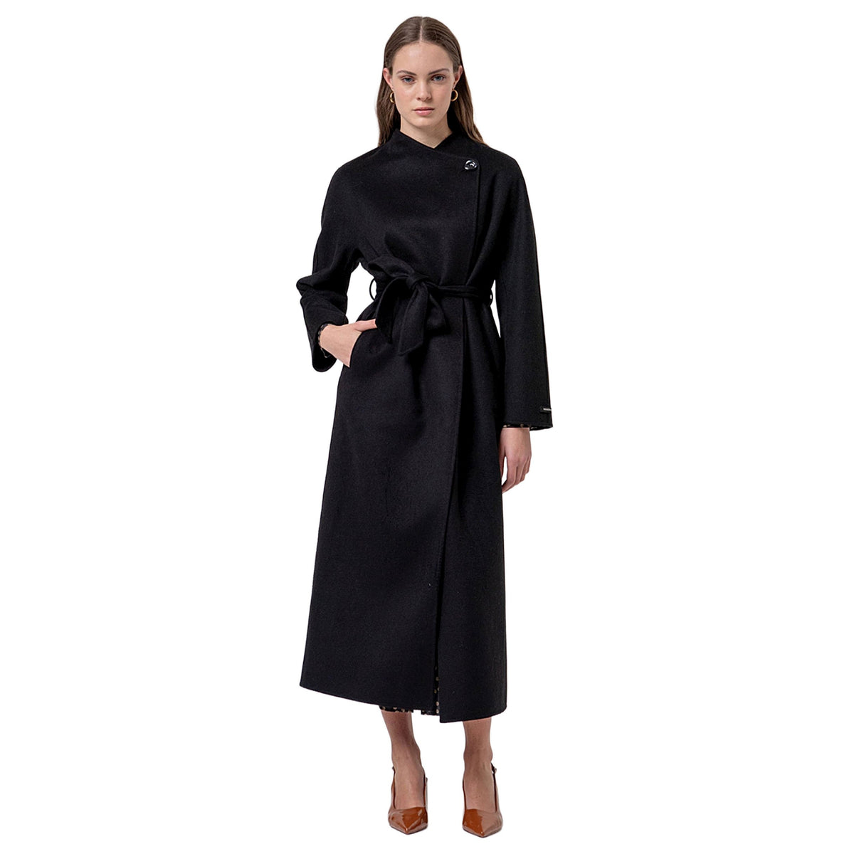 SURKANA Cappotto lungo incrociato Nero