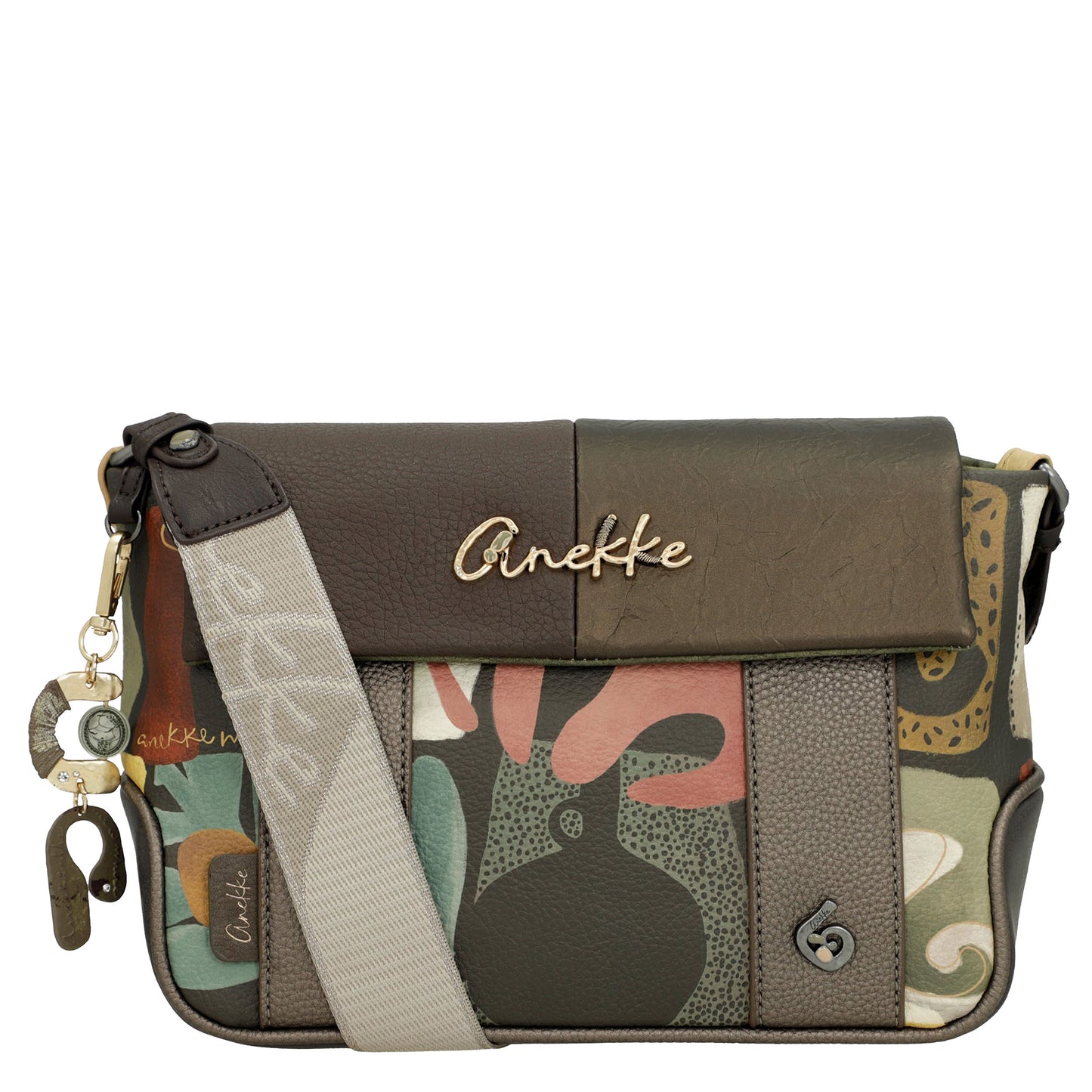 ANEKKE Borsa a tracolla con patta stampata Amphora