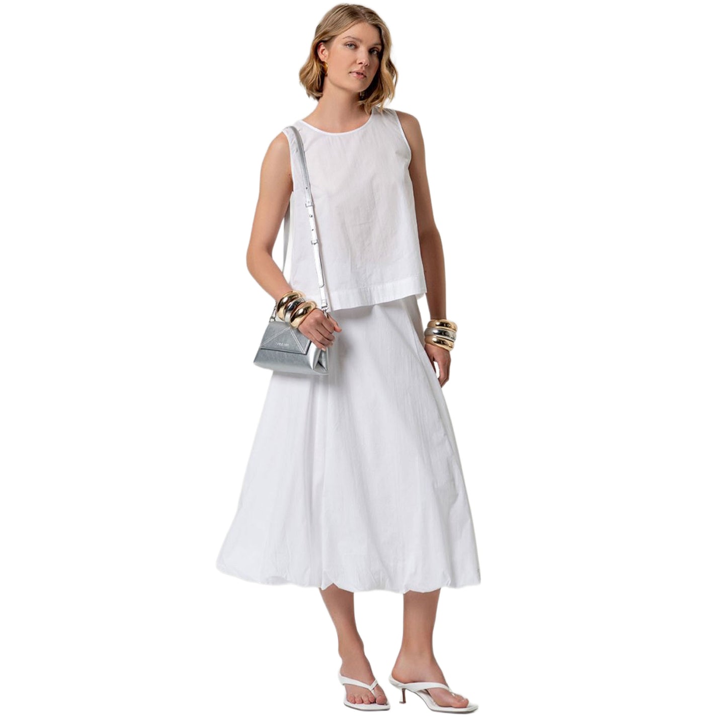 SURKANA Top senza Maniche con Scollo Rotondo bianco-SURKANA-VIALESCARPE