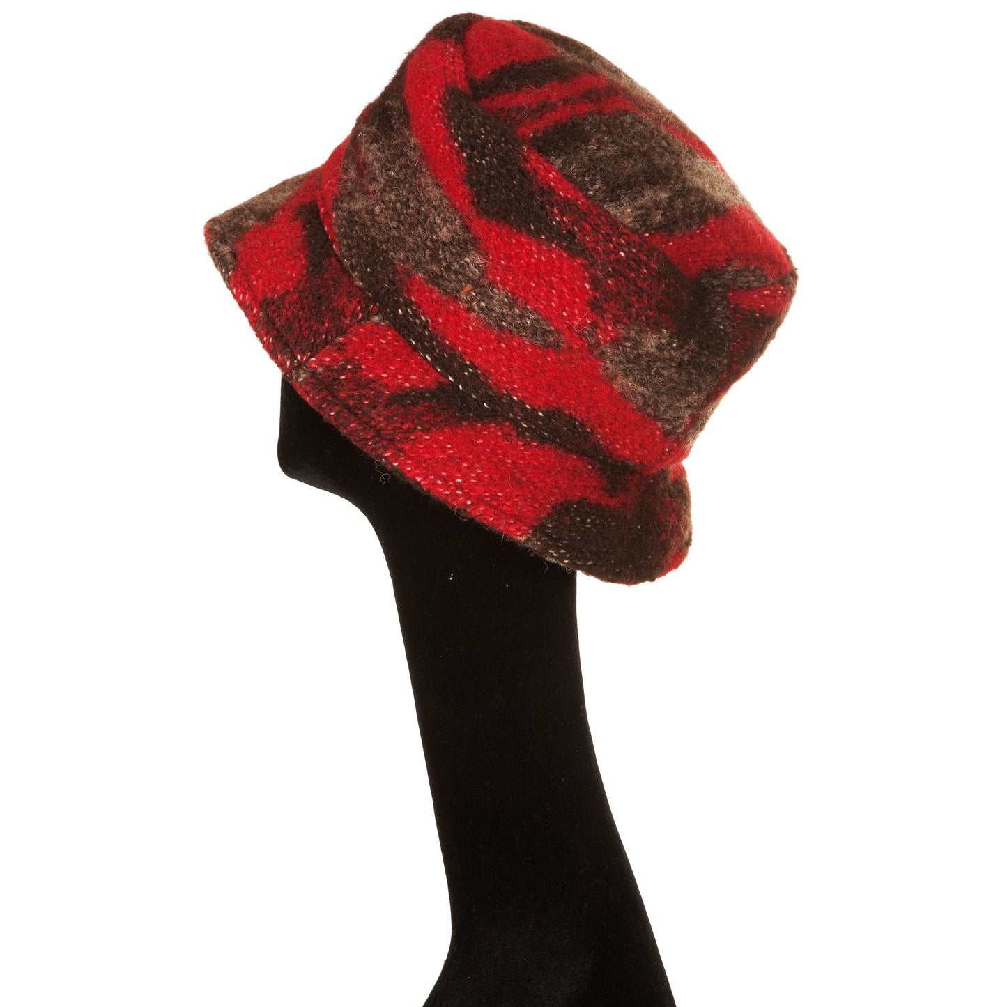 Cappello tartan rosso e grigio