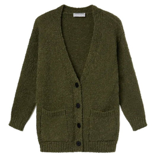 COMPAÑÍA FANTÁSTICA Cardigan in maglia verde oliva