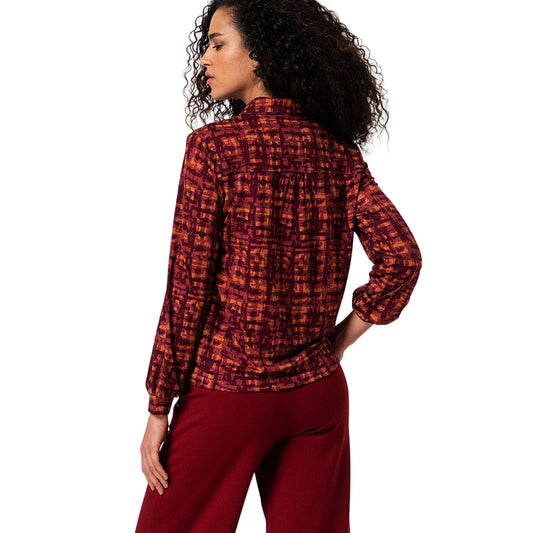 SURKANA - Camicia a maniche lunghe stampata Bordeaux-SURKANA-VIALESCARPE