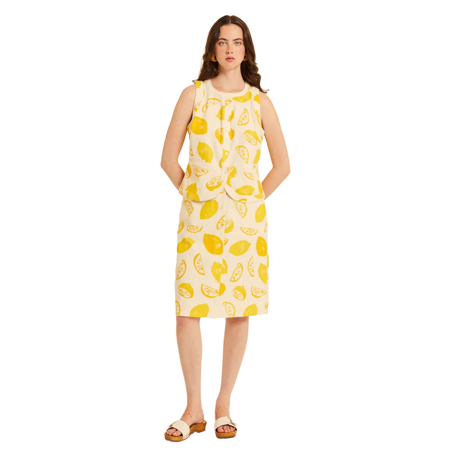 PEPALOVES Casacca con Limoni Bianco e Giallo-PEPALOVES-VIALESCARPE