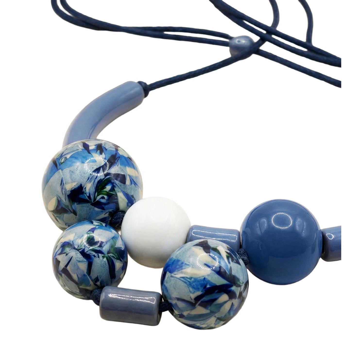 SURKANA Collana a sfere Blu