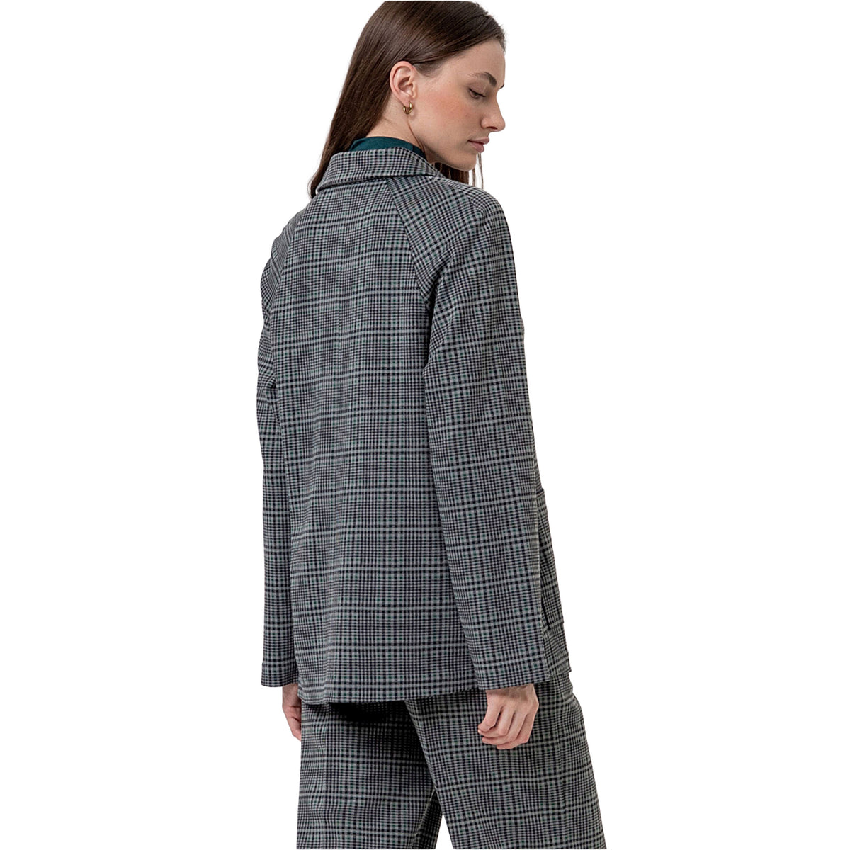 SURKANA Blazer Ampio a Quadri Grigio