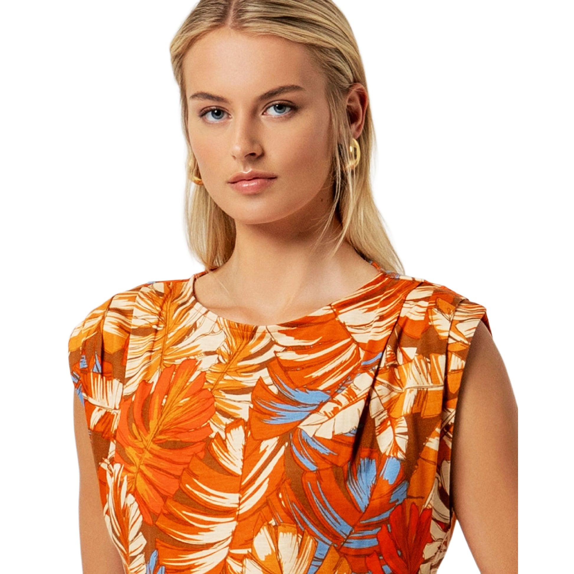 SURKANA Top senza maniche con drappeggio Arancio-SURKANA-VIALESCARPE