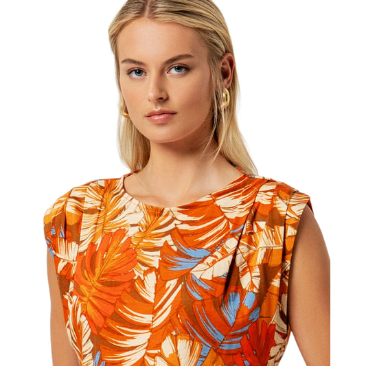 SURKANA Top senza maniche con drappeggio Arancio-SURKANA-VIALESCARPE